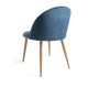 Silla Hill Azul tapizada en terciopelo