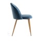 Silla Hill Azul tapizada en terciopelo