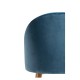 Silla Hill Azul tapizada en terciopelo
