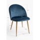 Silla Hill Azul tapizada en terciopelo