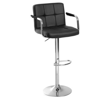 Taburete Nepul Negro tapizada en polipiel