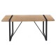 Mesa JENA, metal negro, tapa DM bilaminado roble claro, 180 x 90 cms