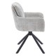 Sillón VADUZ, metal, giratorio, tapizado tejido cremona gris