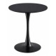 Mesa TUL (SI), base de metal, tapa lacada negra, 70 cms de diámetro