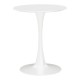 Mesa TUL (SI), base de metal, tapa lacada blanca, 60 cms de diámetro