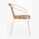 Silla Nargo Beige madera, estructura metalica y ratán