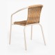 Silla Nargo Beige madera, estructura metalica y ratán