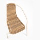 Silla Nargo Beige madera, estructura metalica y ratán