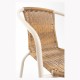 Silla Nargo Beige madera, estructura metalica y ratán