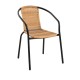 Silla Nargo negra madera, estructura metalica y ratán