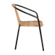 Silla Nargo negra madera, estructura metalica y ratán