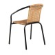 Silla Nargo negra madera, estructura metalica y ratán
