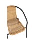 Silla Nargo negra madera, estructura metalica y ratán
