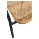 Silla Nargo negra madera, estructura metalica y ratán