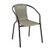 Silla Nargo negra Caqui, estructura metalica y ratán