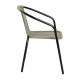 Silla Nargo negra Caqui, estructura metalica y ratán