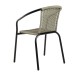 Silla Nargo negra Caqui, estructura metalica y ratán