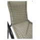 Silla Nargo negra Caqui, estructura metalica y ratán