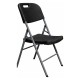 Silla BEACH NEW, plegable, metal, gris, polietileno negro