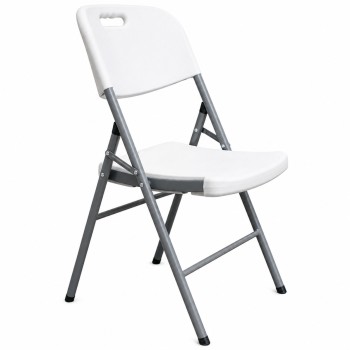 Silla BEACH NEW, plegable, metal, gris, polietileno blanco