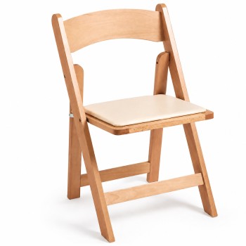 Silla Plegable LIVIA de Madera color Haya con Cojín