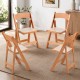 Silla Plegable LIVIA de Madera color Haya con Cojín