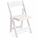 Silla Plegable LIVIA de Madera color Blanco con Cojín