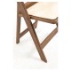 Silla Plegable ADELA de Polipropileno imitación Madera color Roble Claro con Cojín
