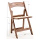 Silla Plegable ADELA de Polipropileno imitación Madera color Roble Claro con Cojín