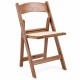 Silla Plegable ADELA de Polipropileno imitación Madera color Roble Claro con Cojín