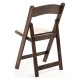 Silla Plegable ADELA de Polipropileno imitación Madera color Roble Oscuro con Cojín