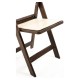Silla Plegable ADELA de Polipropileno imitación Madera color Roble Oscuro con Cojín