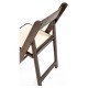 Silla Plegable ADELA de Polipropileno imitación Madera color Roble Oscuro con Cojín