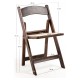 Silla Plegable ADELA de Polipropileno imitación Madera color Roble Oscuro con Cojín