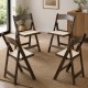 Silla Plegable ADELA de Polipropileno imitación Madera color Roble Oscuro con Cojín