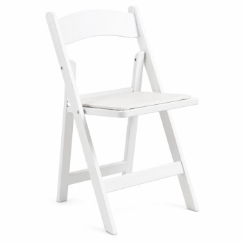 Silla Plegable ADELA de Polipropileno color Blanco con Cojín