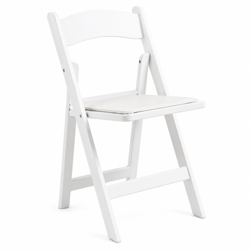 Silla Plegable ADELA de Polipropileno color Blanco con Cojín