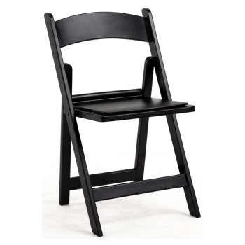 Silla Plegable ADELA de Polipropileno color Negro con Cojín