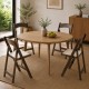 Silla Plegable ADELA de Polipropileno imitación Madera color Roble Oscuro con Cojín