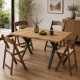 Silla Plegable ADELA de Polipropileno imitación Madera color Roble Claro con Cojín