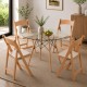 Silla Plegable LIVIA de Madera color Haya con Cojín