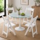 Silla Plegable LIVIA de Madera color Blanco con Cojín