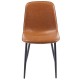 Silla PEÑAFIEL, metal, similpiel vintage marrón