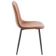 Silla PEÑAFIEL, metal, similpiel vintage marrón