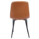 Silla PEÑAFIEL, metal, similpiel vintage marrón
