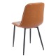 Silla PEÑAFIEL, metal, similpiel vintage marrón