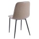 Silla PEÑAFIEL, metal, similpiel vintage gris