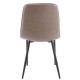 Silla PEÑAFIEL, metal, similpiel vintage gris
