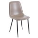 Silla PEÑAFIEL, metal, similpiel vintage gris