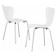 Silla JACOBO, apilable, cromada, acabado lacado blanco